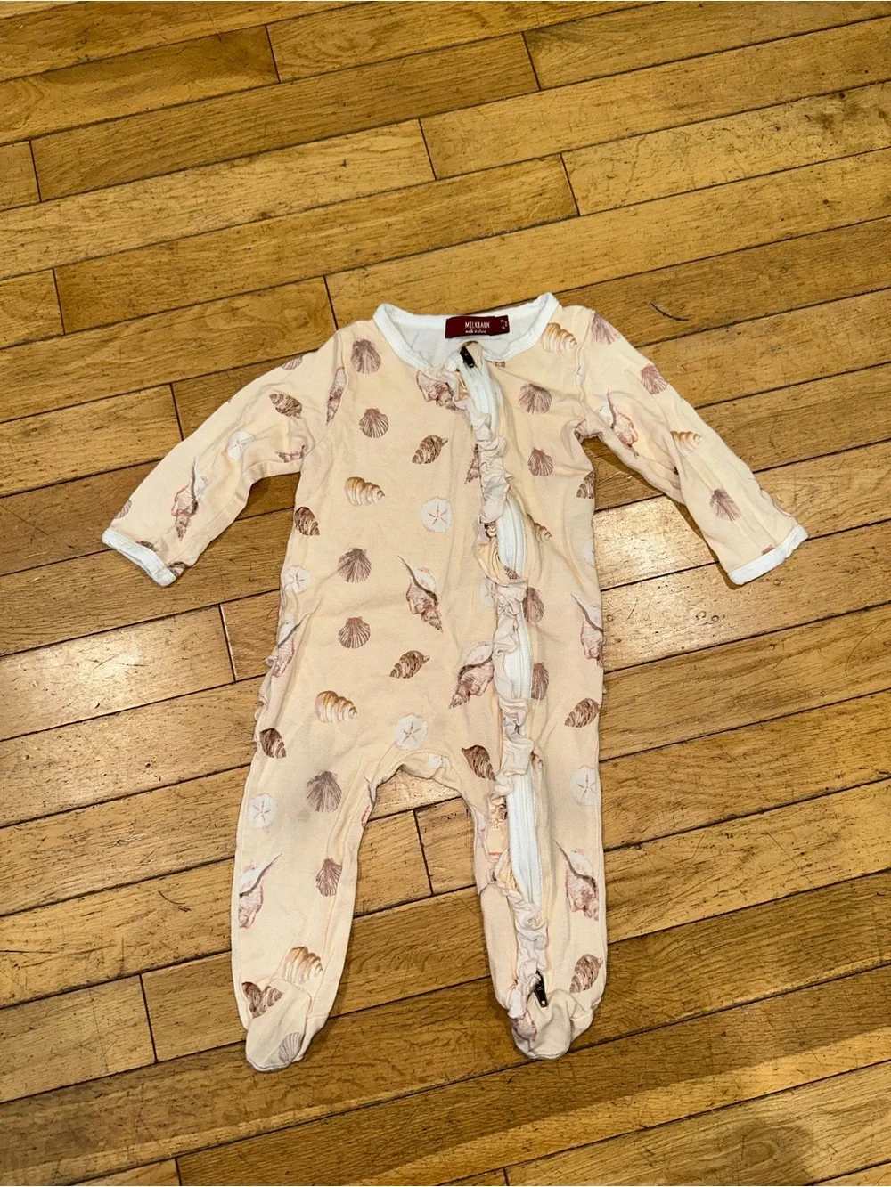 Baby Girl’s Milkbarn long sleeve footie pajama zip shells